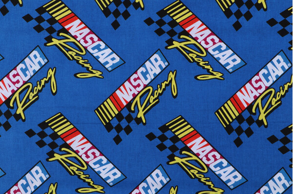 Retro Licensed NASCAR Racing Printed Cotton Craft Fabric