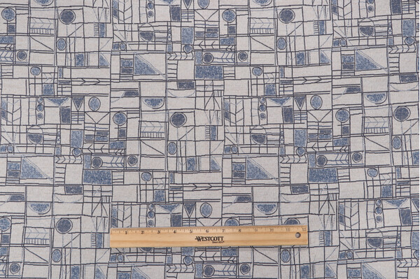 Covington Wrigley Tapestry Upholstery Fabric in 51-Denim