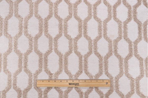 Hilary Farr Fringe Benefits Woven Chenille Upholstery Fabric in 197-Flax for Covington