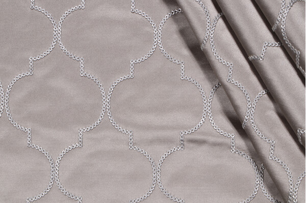 Covington Kismet Sequin Embroidered Drapery Fabric in 90-Silver