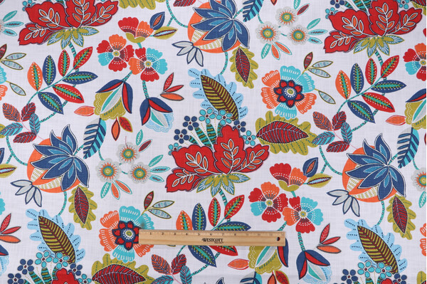 Covington Mitzi Printed Cotton Drapery Fabric in 832-Regatta
