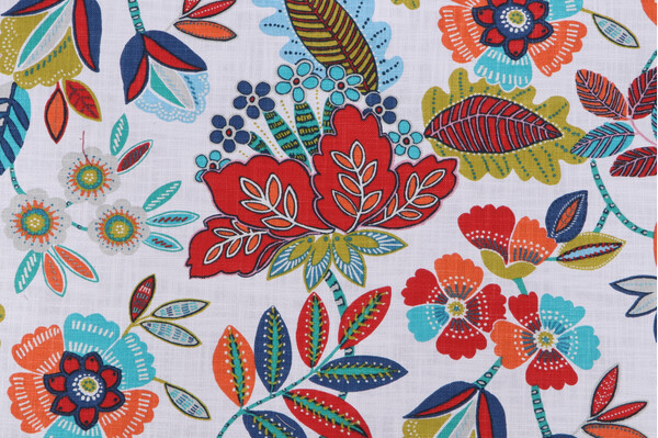Covington Mitzi Printed Cotton Drapery Fabric in 832-Regatta