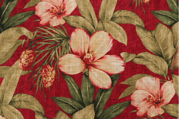 Covington Fiona Printed Linen Blend Drapery Fabric in 349-Vintage Red