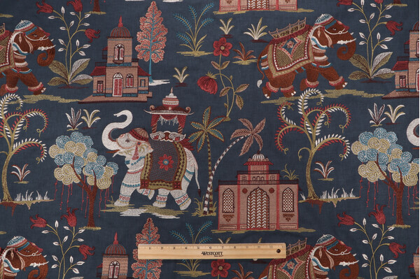 P Kaufmann Phuket Embroidered Decorator Fabric in Heritage 