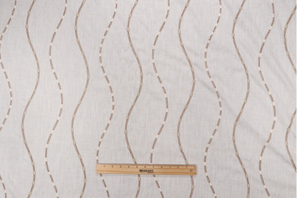 Richloom Pirouette Embroidered Drapery Fabric in Linen 