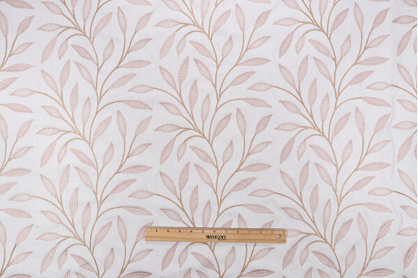 Richloom Inara Embroidered Drapery Fabric in Blush 