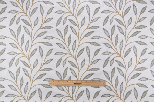 Richloom Inara Embroidered Drapery Fabric in Aloe 