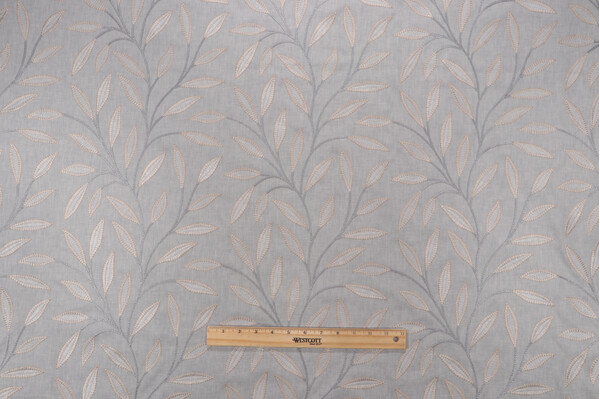Richloom Inara Embroidered Drapery Fabric in Vapor 