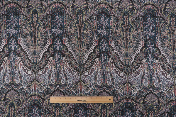 Sample of Richloom Saraya Printed Linen Blend Drapery Fabric in Rainforest 