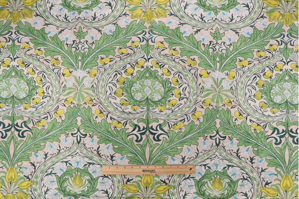 Ben Pentreath&#39;s Cornubia Collection Merton Printed Drapery Fabric in Leaf Green Sky for Authur Sanderson & Sons