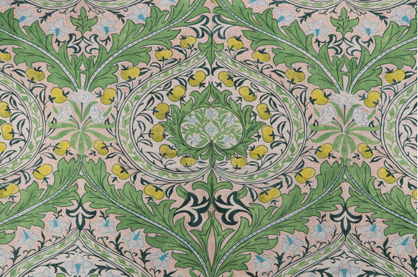 Ben Pentreath&#39;s Cornubia Collection Merton Printed Drapery Fabric in Leaf Green Sky for Authur Sanderson & Sons