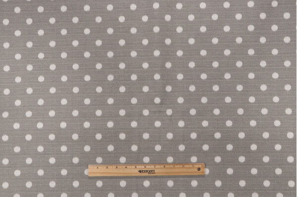 Premier Prints Ikat Dots-Slub Printed Drapery Fabric in Nova Grey/Birch