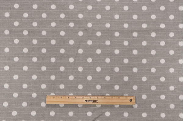 Premier Prints Ikat Dots-Slub Printed Drapery Fabric in Nova Grey/Birch