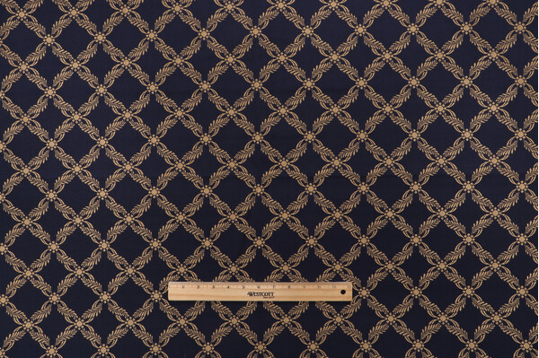 Lavende Damask Upholstery Fabric in Ink