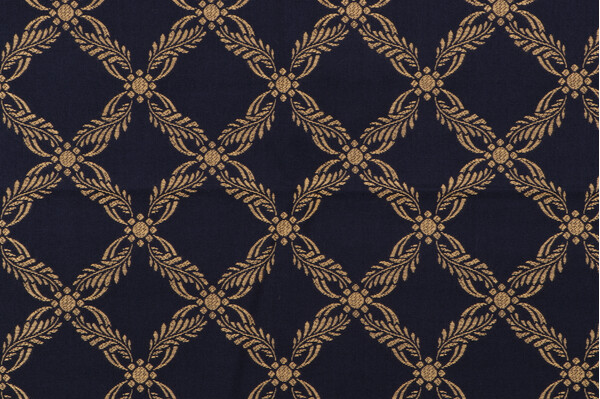 1 Yard Lavende Damask Upholstery Fabric in Ink