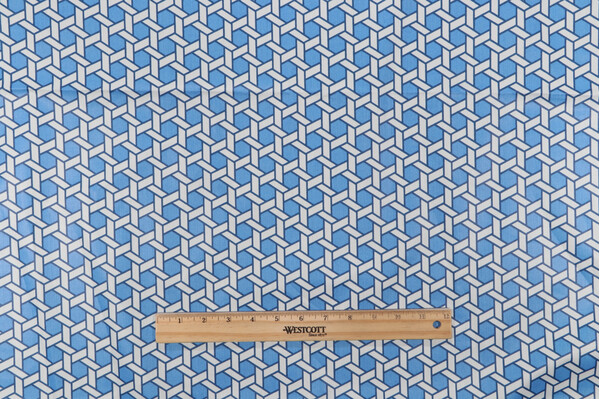 Waverly Shoji Printed Cotton Drapery Fabric in Porcelain