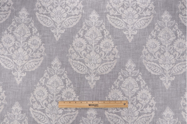 Jennifer Adams Lydia Printed Cotton Drapery Fabric in 952-Stone for Covington