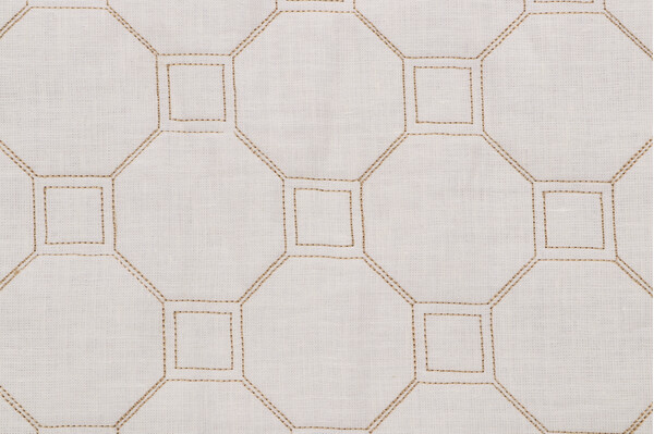 Grey Watkins Cullodon Quilted Decorator Fabric in Tan