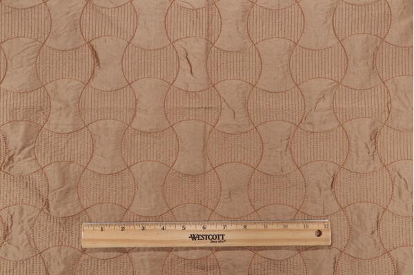 Grey Watkins Carrollton Quilted Silk Decorator Fabric in Bronze