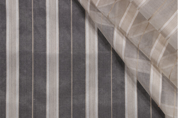 Fonthill Crawford Stripe Sheer Drapery Fabric in Natural