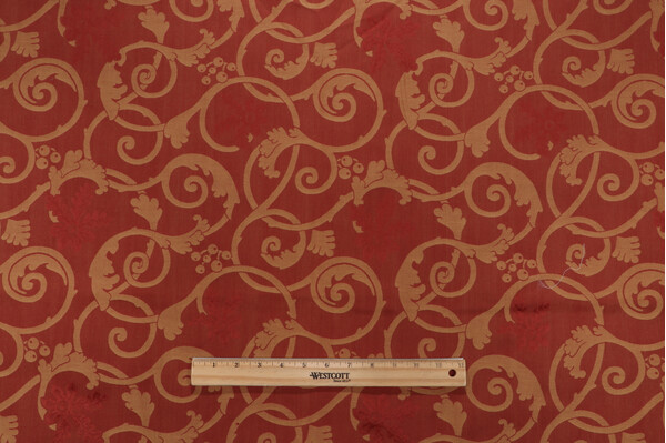 Grey Watkins Perugia Damask Decorator Fabric in Rust