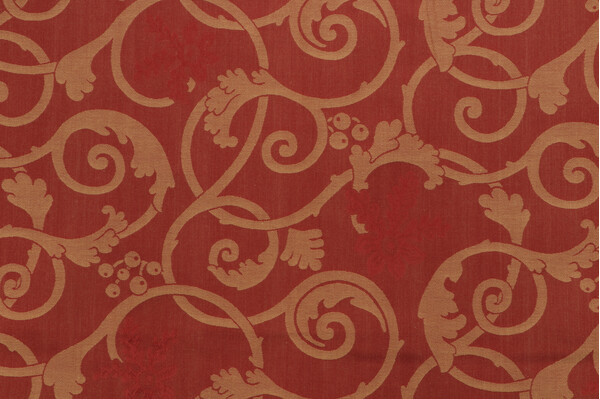 Grey Watkins Perugia Damask Decorator Fabric in Rust