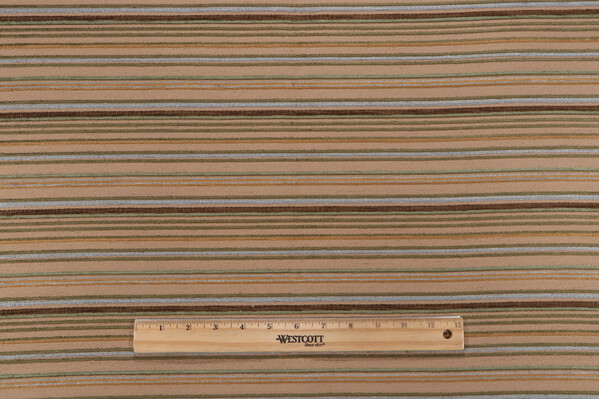 Scalamandre Lila Stripe Woven Chenille Upholstery Fabric in Putty Basil