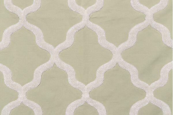 Fonthill Astley Boucle Embroidered Drapery Fabric in Moss