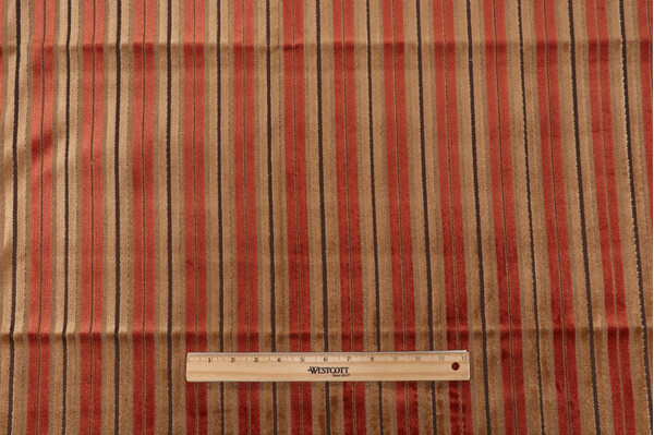 1 Yard Old World Weavers Verrier Stripe Grospoint Velvet Upholstery Fabric in Harvest