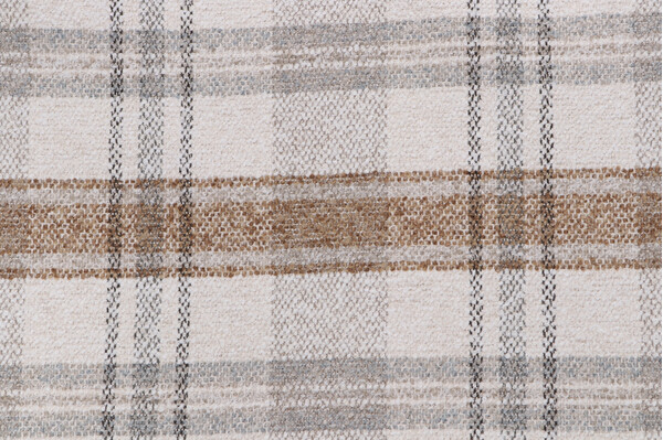 Plaid Woven Upholstery Fabric in Brownstone