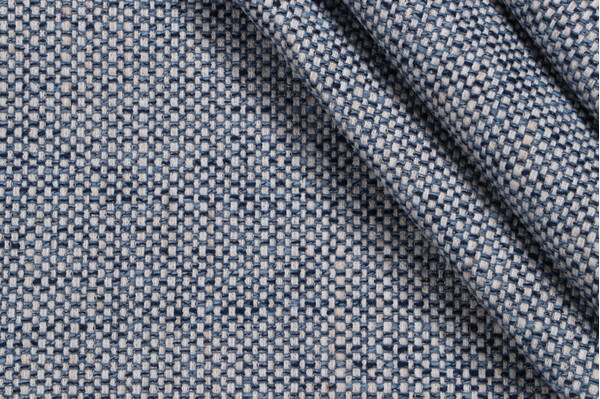 Riddle Woven Upholstery Fabric in Indigo