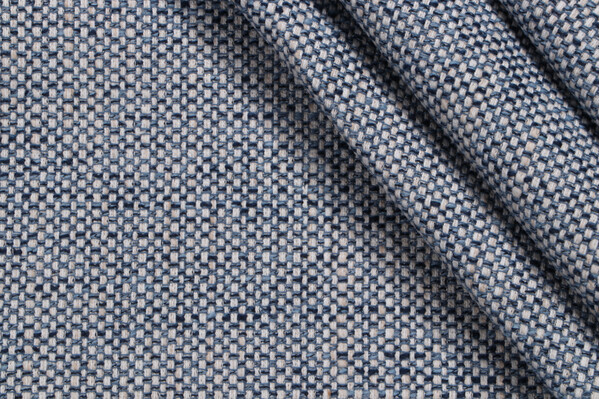 Riddle Woven Upholstery Fabric in Indigo