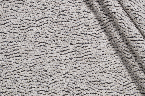 Sample of Swirl Woven Chenille Upholstery Fabric in Gray 