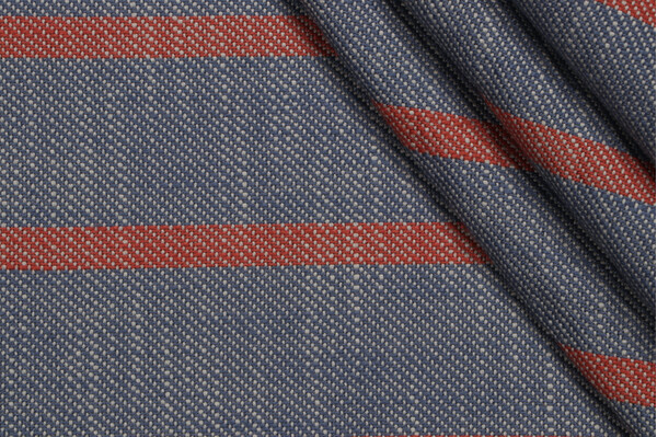 Relaxed Stripe Woven Polyester Outdoor Fabric in Terracotta 