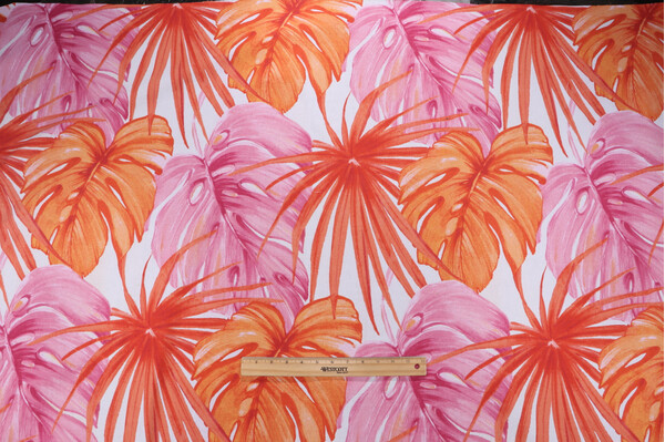 Sample of Hermosa Printed Drapery Fabric in Coral 