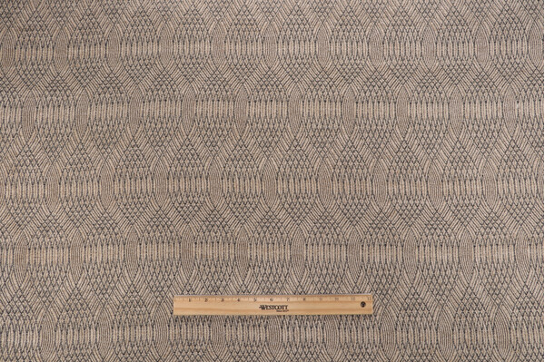 Sample of Swirly Woven Chenille Upholstery Fabric in Flax 