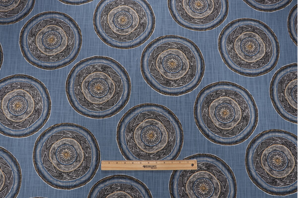 Click for 6.63 Yards Robert Allen Jambasa Printed Cotton Drapery Fabric in Greystone Robert Allen Jambasa Printed Cotton Drapery Fabric in Greystone
