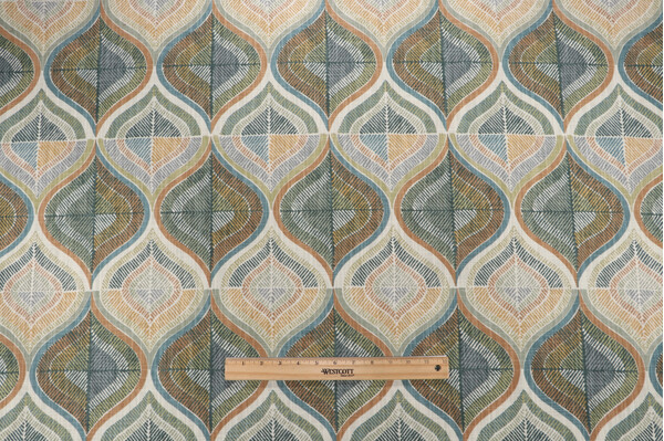 Richloom Alban Printed Cotton Drapery Fabric in Verdant