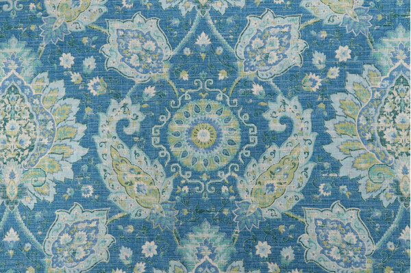Richloom Cadogan Printed Linen Blend Drapery Fabric in Oasis