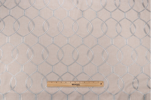 Click for 4.5 Yards Richloom Hourglass Embroidered Drapery Fabric in Mineral Richloom Hourglass Embroidered Drapery Fabric in Mineral