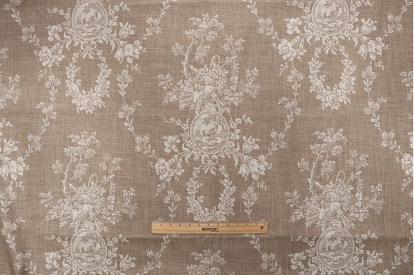 Waverly Country House Printed Linen Blend Drapery Fabric in Linen
