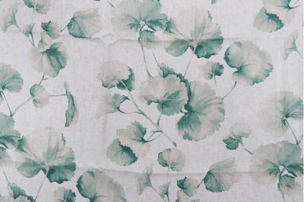1 Yard Kendall Wilkinson Ink Wash Printed Linen Drapery Fabric in Pine for Fabricut