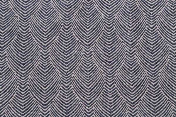 1 Yard Plume Woven Chenille Upholstery Fabric in Indigo