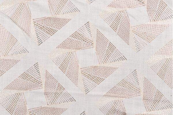 View Pool Embroidered Drapery Fabric in Linen