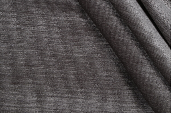 Solid Woven Chenille Upholstery Fabric in Smoke