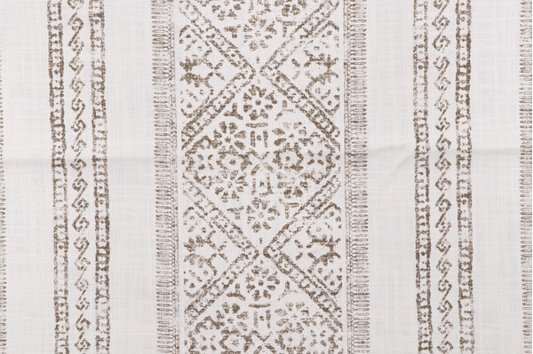 Click for 1 Yard Kendall Wilkinson Tosho Stripe Printed Cotton Drapery Fabric in Mushroom for Fabricut 1 Yard Kendall Wilkinson Tosho Stripe Printed Cotton Drapery Fabric in Mushroom for Fabricut