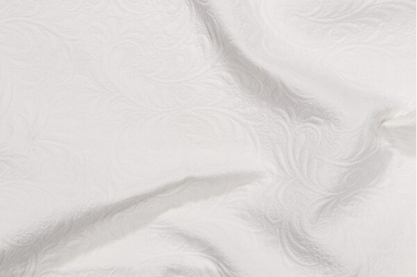 1 Yard Scroll Matelasse Upholstery Fabric in Off-White