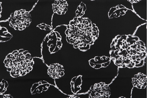 Magnolia Home Melbourne Printed Polyester Outdoor Fabric in Black