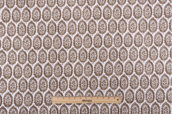 Premier Prints Lynn-Slub Linen White Printed Drapery Fabric in Chip