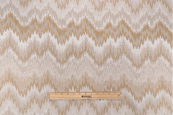 Flamestitch Tapestry Upholstery Fabric in Mineral